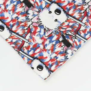 KiniArt Liberty Westie Portrait Fleecedecke