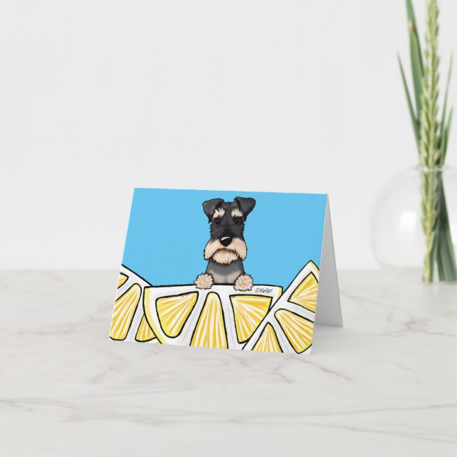 KiniArt Life Lemons Schnauzer Card Dankeskarte (Vorderseite)