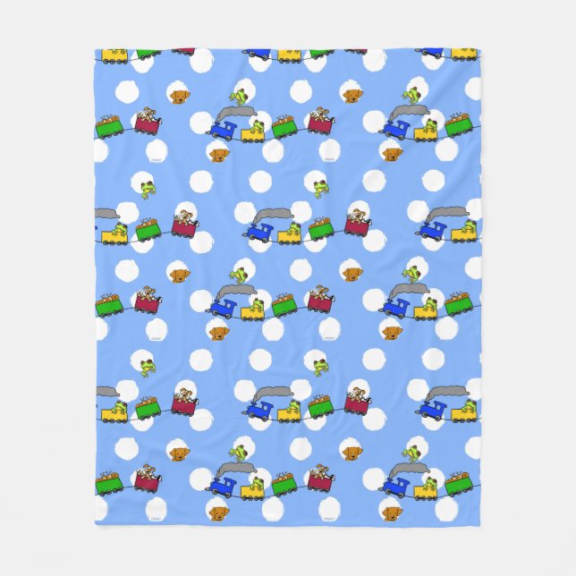 KiniArt Little Boys Trains Fleece Blanket (Vorderseite)