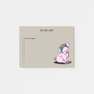 KiniArt Little Piggies Note Pad Post-it Klebezettel
