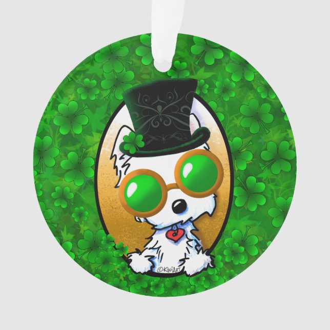 KiniArt Lucky Clover Westie Ornament (Vorderseite)