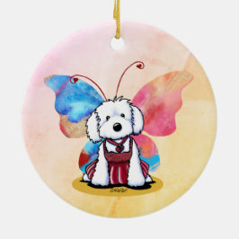 KiniArt Maltese Butterfly Keramik Ornament