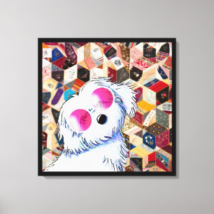 KiniArt Maltese Crazy Quilt Leinwanddruck