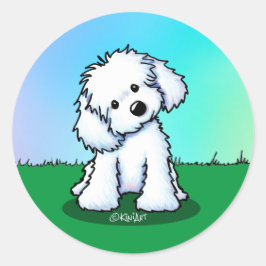KiniArt Maltese Runder Aufkleber
