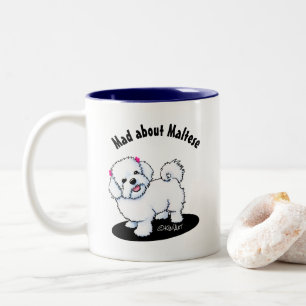 KiniArt Malteser-Mädchen Zweifarbiges Kaffeetasse