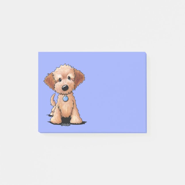 KiniArt Mini Goldendoodle Post-it Klebezettel (Vorderseite)