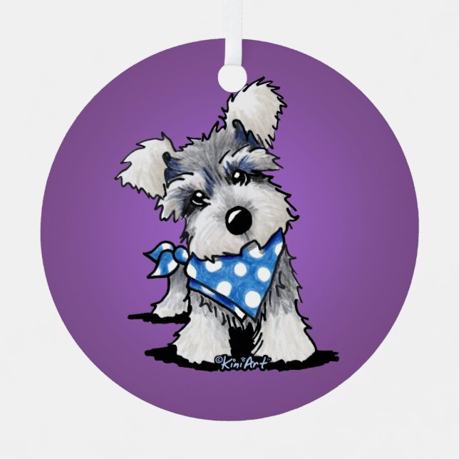 KiniArt Mini Schnauzer Ornament Aus Metall (Vorderseite)