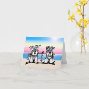 KiniArt Miniature Schnauzers Grußkarte Karte