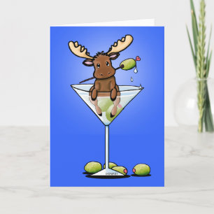 KiniArt Moose Martini Feiertagskarte