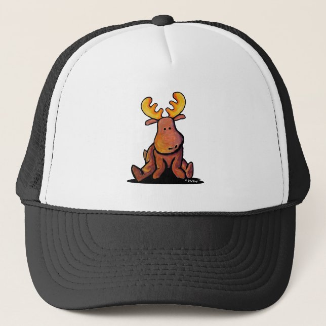 KiniArt Moose Trucker Hat Truckerkappe (Vorderseite)