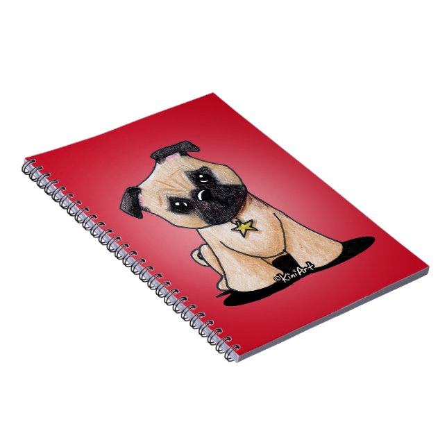 KiniArt-Mops-Notebook Notizblock (Rechte Seite)