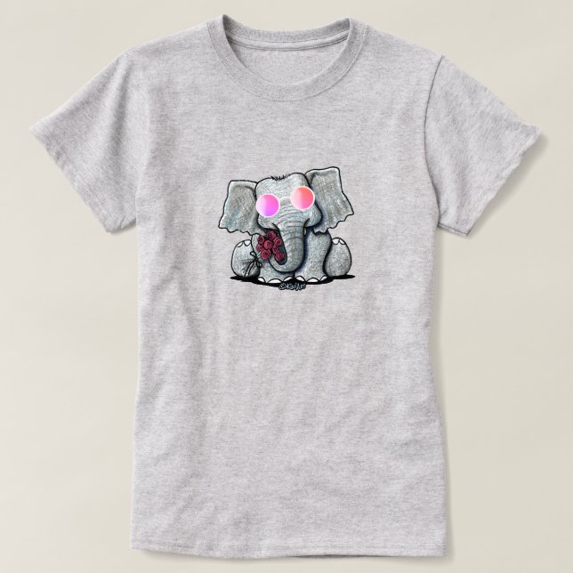 KiniArt Niedlich Elephant T - Shirt (Design vorne)