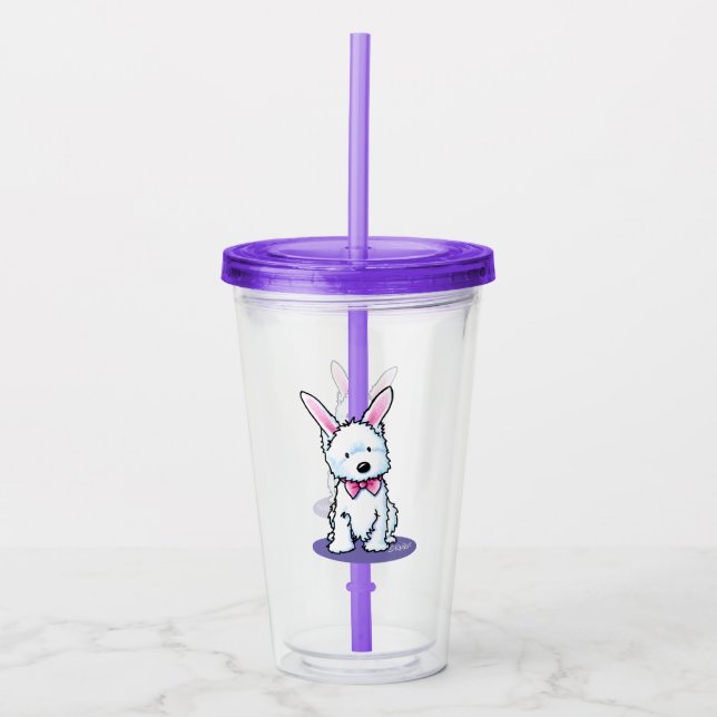 KiniArt Oaster Westie Acrylic Tumbler Acryltrinkbecher (Vorderseite)