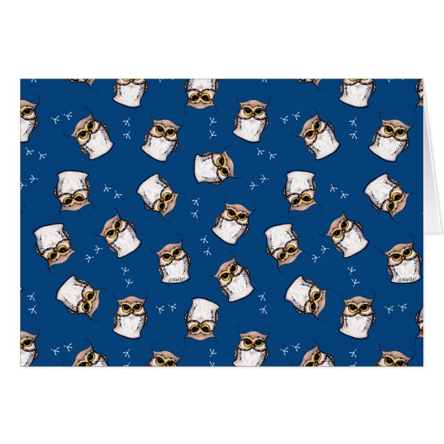 KiniArt Owl Note Card (Vorderseite (Horizontal))