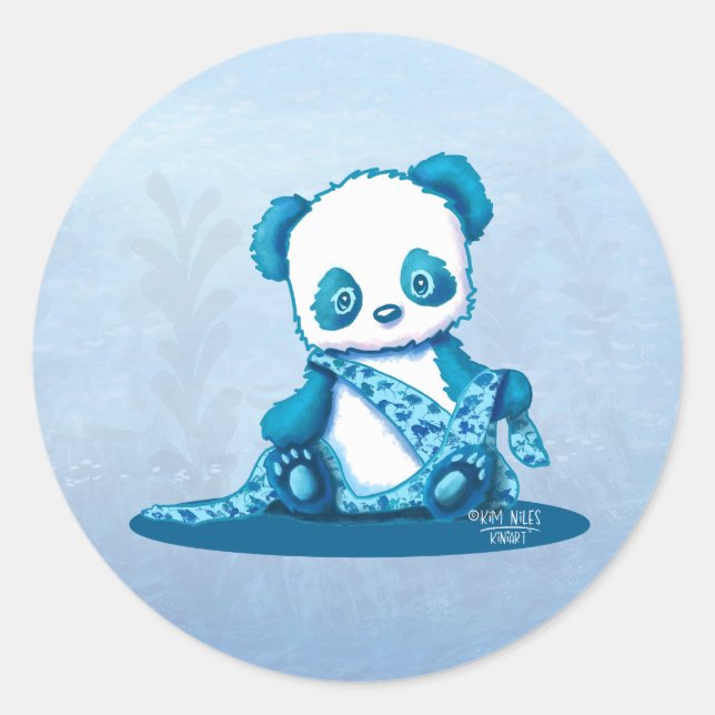 KiniArt Panda Cub Runder Aufkleber (Vorderseite)