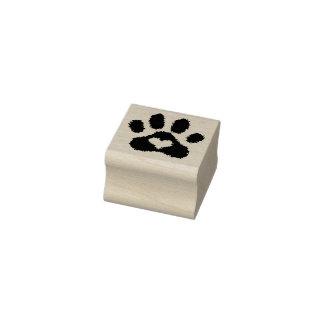 KiniArt Paw Print Heart Gummistempel