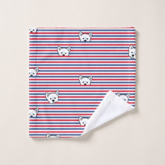KiniArt Peekaboo Westies Badetuch Set Waschlappen