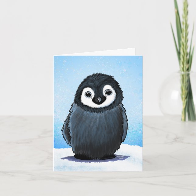 KiniArt Penguin Chick Weihnachtskarte Dankeskarte (Vorderseite)