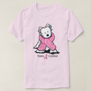 KiniArt Pink Ribbon Westie Team T - Shirt