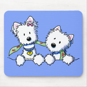 KiniArt Pocket Westie Boy and Girl Mousepad