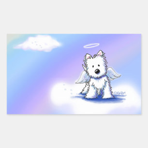 KiniArt Rainbow Bridge Westie Rechteckiger Aufkleber