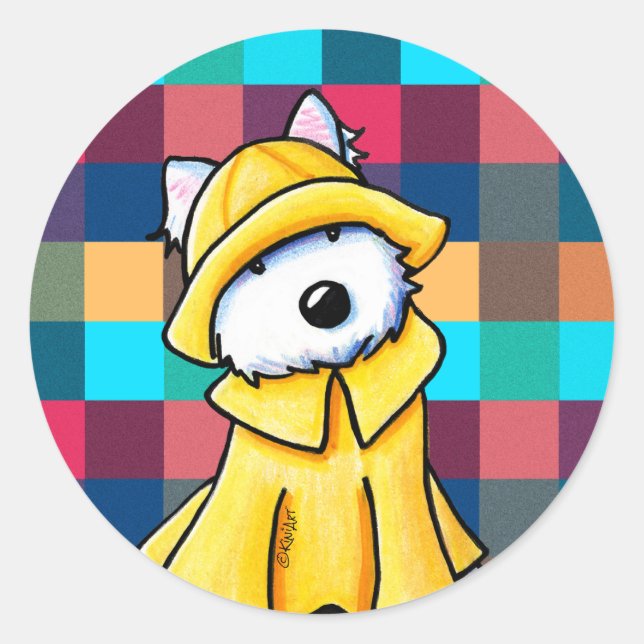 KiniArt Raincoat Westie Sticker (Vorderseite)
