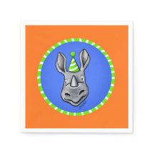 KiniArt Rhino Birthday Napkins