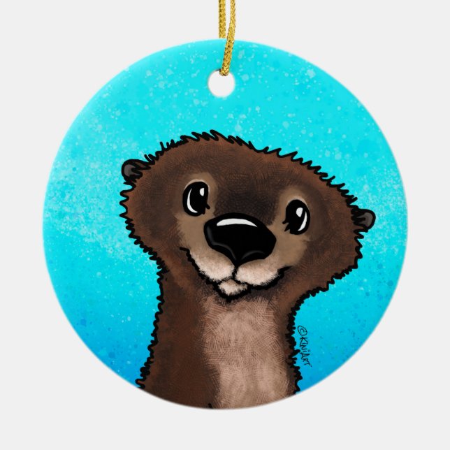 KiniArt River Otter Keramik Ornament (Vorne)