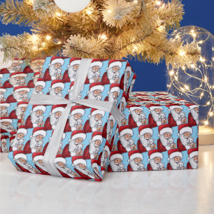 KiniArt Santa n Westie Weihnachtswrapping Paper Geschenkpapier