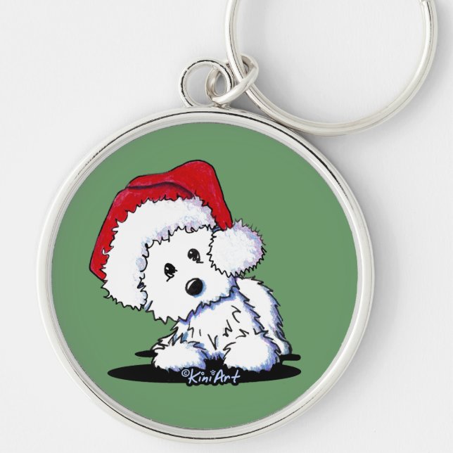 KiniArt Santa Westie Dog Schlüsselanhänger (Vorne)