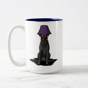 KiniArt Schattiger Schwarzer Lab Zweifarbige Tasse