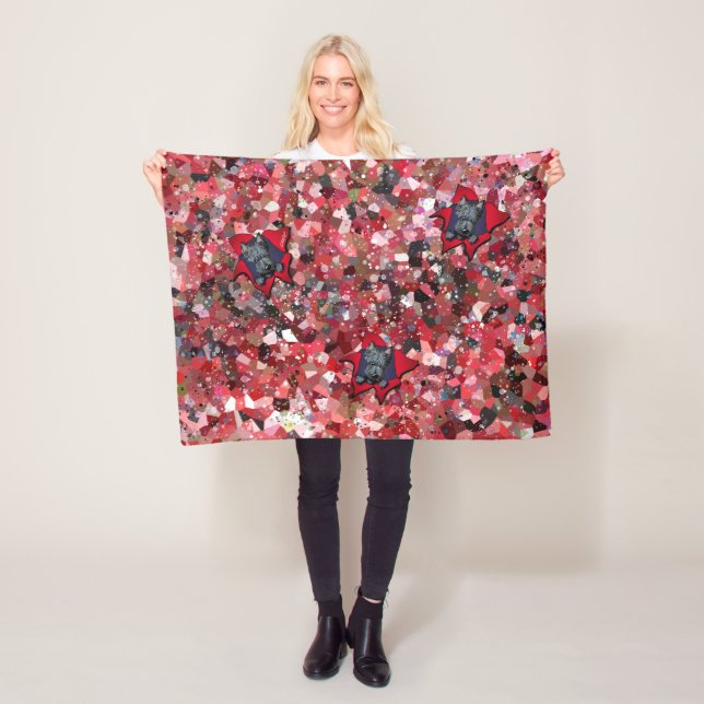 KiniArt Scottie Red Abstrakt Fleecedecke (Beispiel)