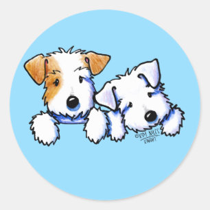 KiniArt Sealyham Terriers Runder Aufkleber