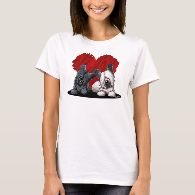 KiniArt Skye Terrier Duo T-Shirt (Vorderseite)