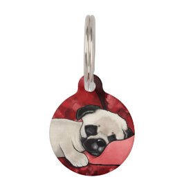 KiniArt Sleepy Mops Pet ID-Tag Haustiermarke