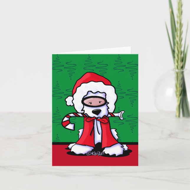 KiniArt Snorkle Westie Weihnachtskarten Feiertagskarte (Vorderseite)
