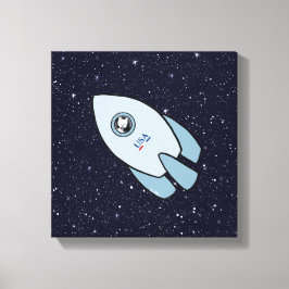 KiniArt Space Rocket Hund Westie Leinwanddruck