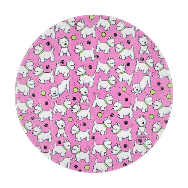 KiniArt spielerische Westies Schneidebrett (Vorderseite)