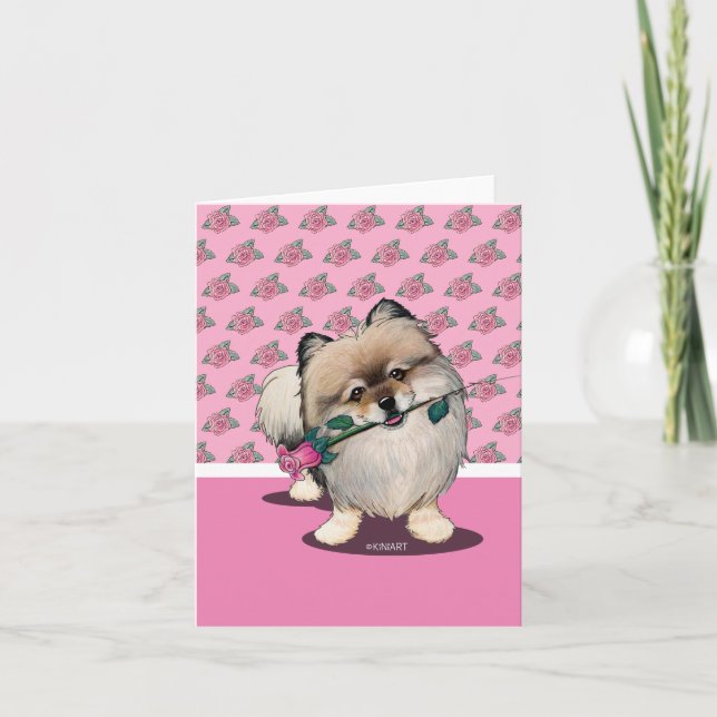 KiniArt Spitz Walter Feiertagskarte (Vorderseite)