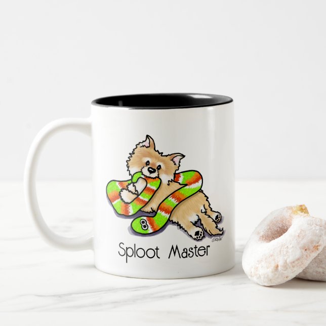 KiniArt Sploot Master Pom Zweifarbige Tasse (Mit Donut)