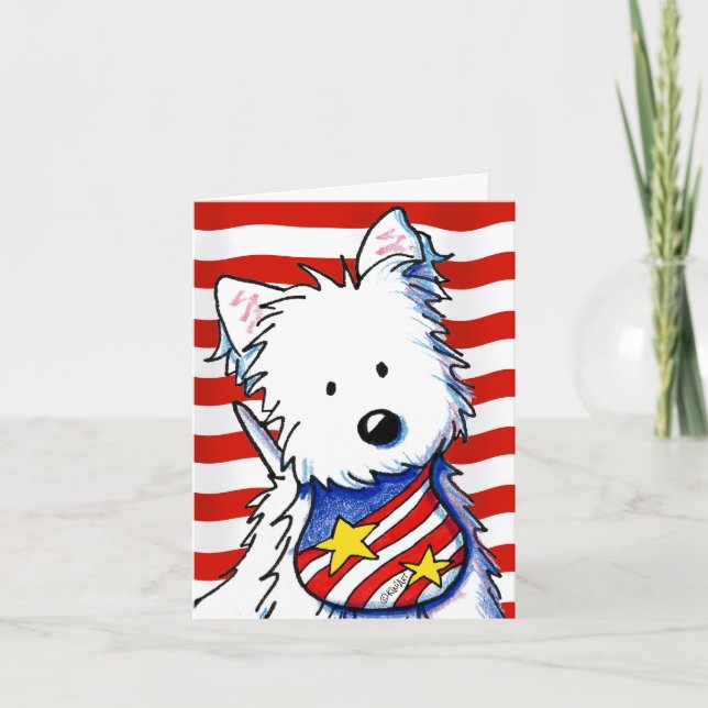 KiniArt Star Spangled Westie Karte (Vorderseite)