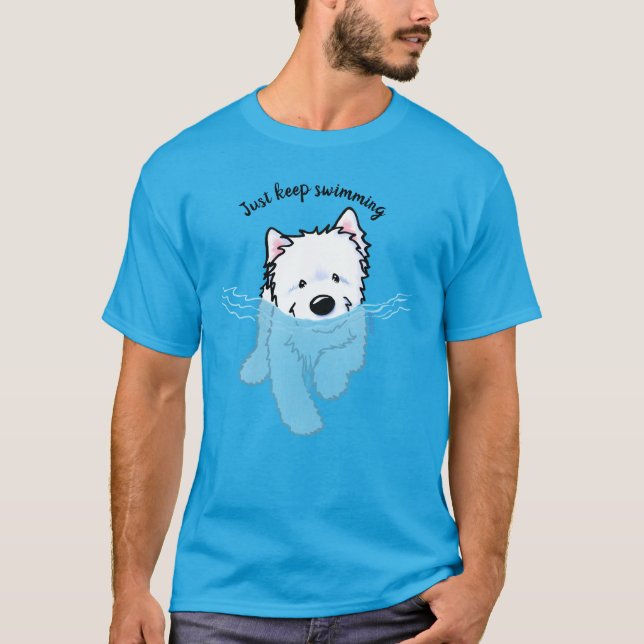 KiniArt Swimming Westie T - Shirt (Vorderseite)