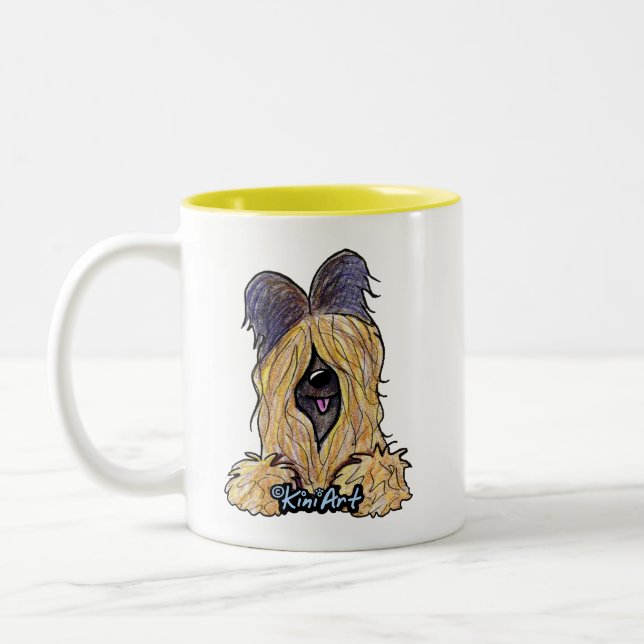 KiniArt Tawny Briard Zwei-Tone-Kaffee-Tasse Zweifarbige Tasse (Links)