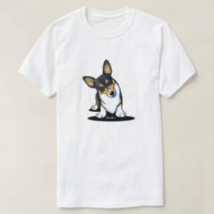 KiniArt Tri Neugieriger Corgi T-Shirt