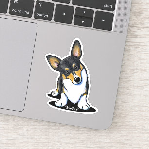 KiniArt Tricolor Corgi Aufkleber