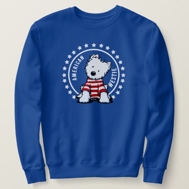 KiniArt US Flagge Westie Sweatshirt (Design vorne)