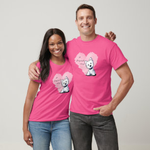 KiniArt Valentinstag Westie Fliege T-Shirt
