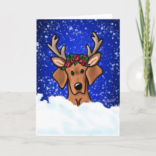 KiniArt Vizsla Hound Holiday Card Feiertagskarte