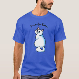 KiniArt Weißes Katze T-Shirt