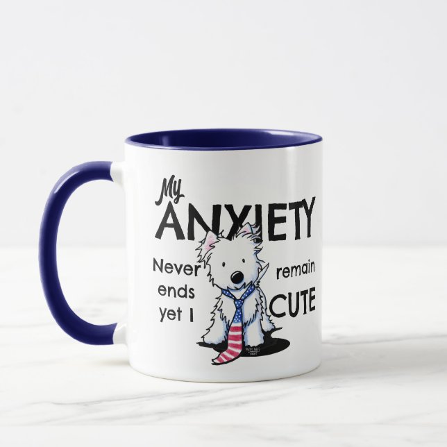 KiniArt Westie Angst Tasse (Links)